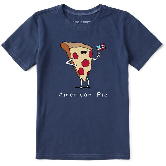 Kids' American Pizza Pie Short-Sleeve Crusher Tee - Darkest Blue