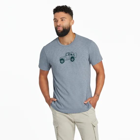 Men's Favorite Passenger Textured Slub Short-Sleeve Tee - Stone Blue