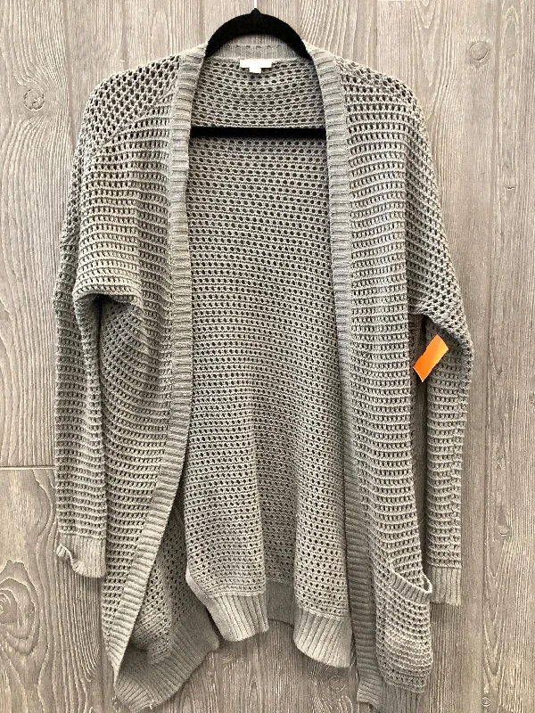 Sweater Cardigan By Gap In Grey, Size: S