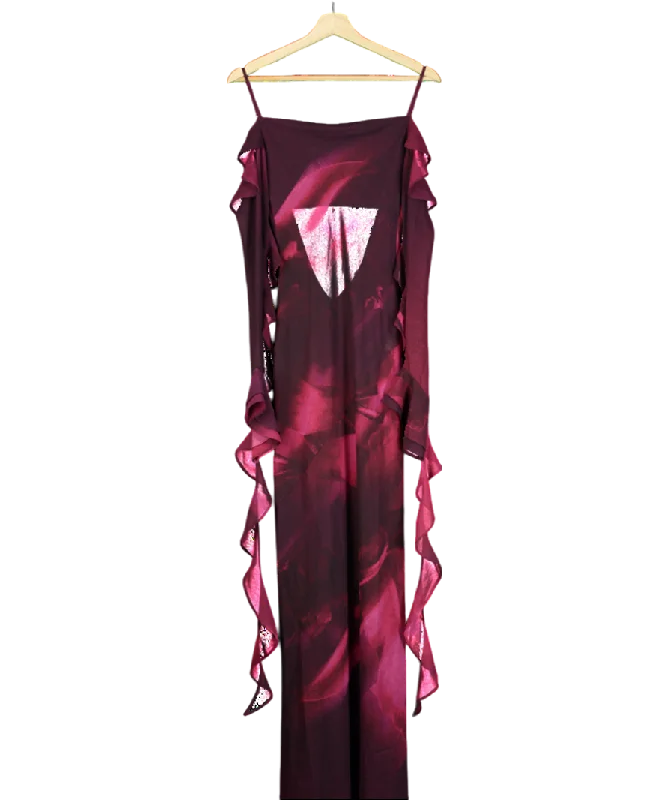 Sydney Lane Purple Kai Ruffle Dress UK XS